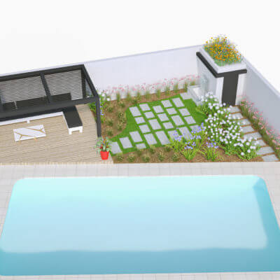 Jardin Anglet piscine pool house