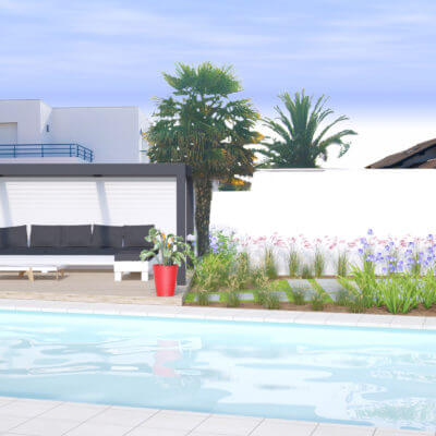 Paysagiste Anglet création piscine pool house