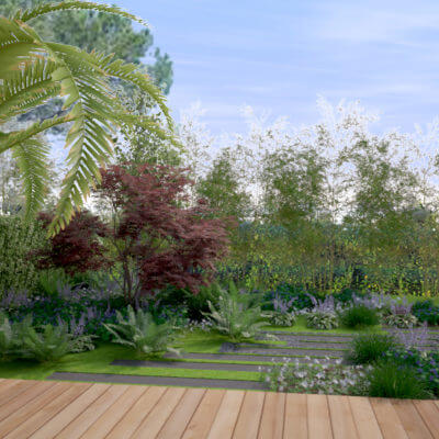 Jardin moderne Bidart 3D