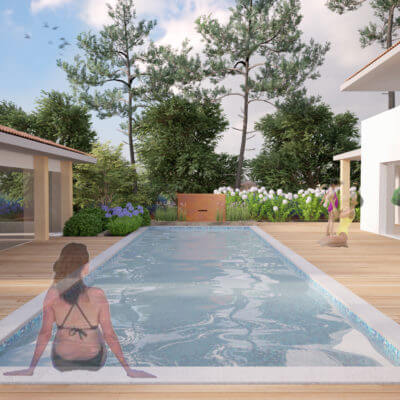 Paysagiste Anglet piscine terrasse bois