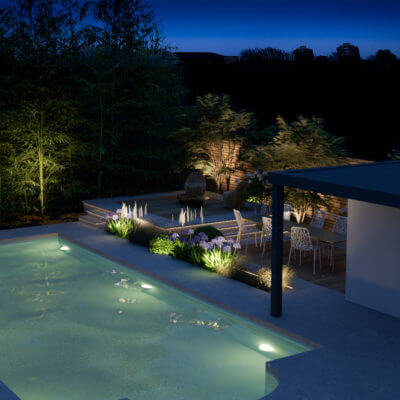 Eclairage jardin piscine Anglet